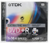 Диск DVD+R  4.7Gb 16x  TDK Jewel Printable