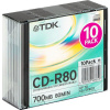 Диски CD-R TDK 700Mb 52x (Slim Case, 10шт)  за упаковку CD-R80SCA10-L