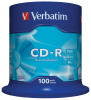 Диск CD-R    700  Mb 52x, Verbatim (уп.100 шт. на шпинделе) за упаковку